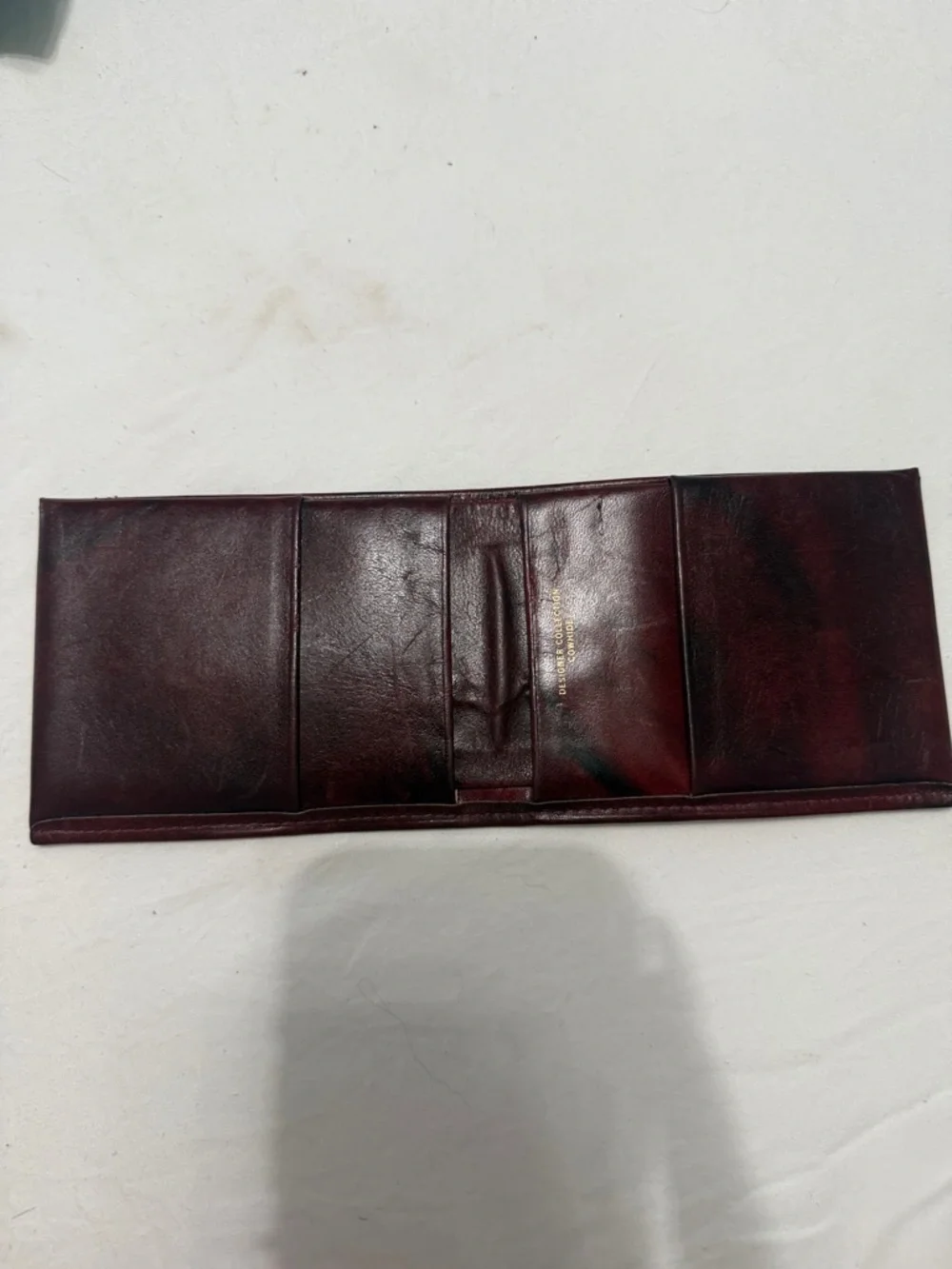 Vintage Rolfs Burgundy Leather Bifold Wallet with Gold Logo Accent